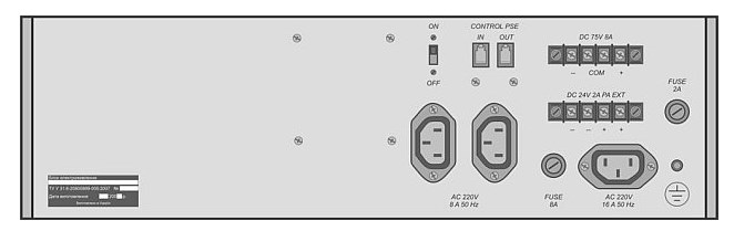 Рис.1. Общий вид задней панели блока БРЖ02-24/12